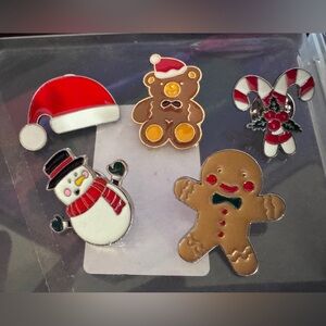 Festive Holiday Enamel Pin Set